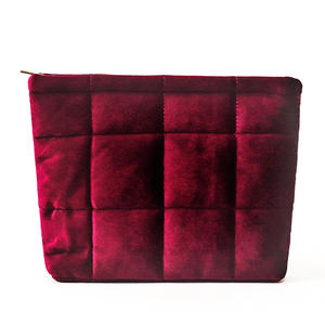 Large Capacity Velvet Cosmetic Bag Skincare <b>Storage</b> Quilted <b>Makeup</b> Bag Travel Toiletry Embroidery Logo Velvet <b>Makeup</b> Pouches - Product Image 2