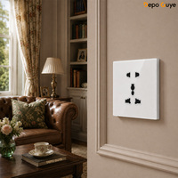 Prise murale en verre trempé de qualité industrielle britannique pour usage hospitalier, interrupteur à bascule blanc, prise de courant 13A, interrupteur à LED, USB Type-C