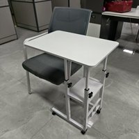 Mesa Auxiliar Ajustable en Altura para Cama, de Melamina y MDF, con Ruedas, para Estudiar o Usar el Portátil, Ideal para Dormitorios Estudiantiles