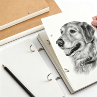 Carnet de croquis à anneaux détachables en acier, carnet de dessin épais vierge A4/A5, carnet de peinture spécial à feuilles mobiles pour étudiants en art