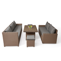 Juego de Sofás de Mimbre Moderno y Lujoso para Exteriores, de Aluminio y Ratán, Resistente a la Intemperie, con Protección UV, Ecológico, de Una Plaza, para Jardín o Patio