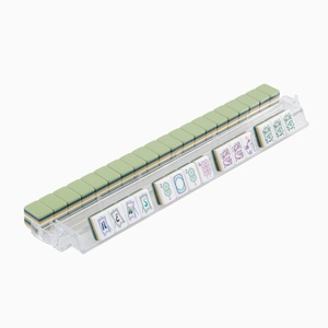Juego de Mahjong de Alta Gama con Fichas Acrílicas de 4 Capas Color Verde Celadón, Diseño Nacional con Impresión a Color e Ilustraciones - Product Image 2