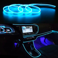 Fil néon EL flexible de 5 m pour voiture, 12 V, accessoires de décoration automobile, éclairage d'ambiance intérieur, fil LED EL lumineux