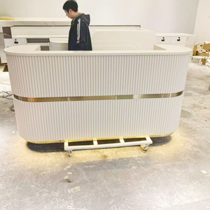 Salon Reception Desk Hair Salon Front Desk Modern Spa <b>Checkout</b> <b>Counter</b> Salon Cashier Bar <b>Counter</b> Beauty Shop Reception <b>Counter</b> - Product Image 3