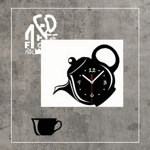 Wooden Teapot <b>Wall</b> <b>Clock</b> Decorative 2 Piece <b>Wall</b> Hanging <b>Clock</b> Quartz Movement for Living Room <b>Kitchen</b> - Product Image 3