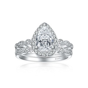 Bague de fiançailles classique en or massif 10K 14K 18K avec halo marquise et 4 griffes, personnalisable, vente en gros d'usine, bijoux pour femmes et hommes - Product Image 4