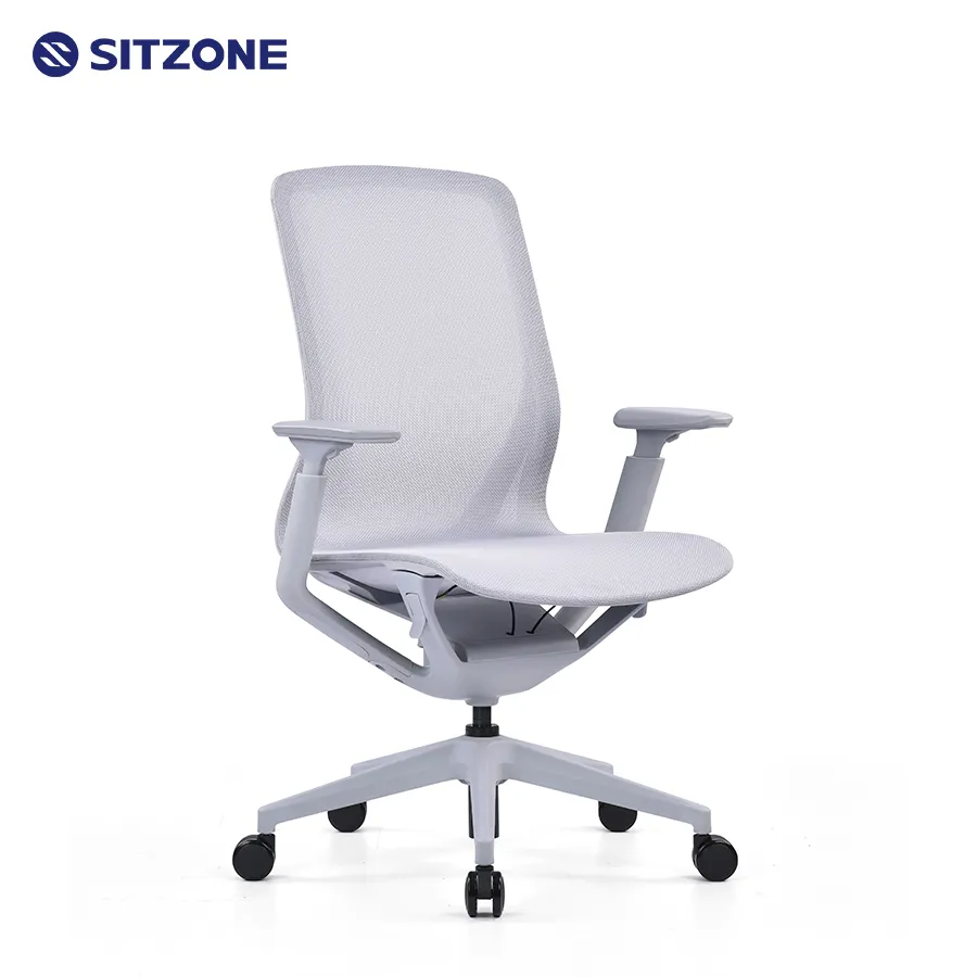 Sitzone Modernes Design Konferenz höhe mit mittlerer Rückenlehne Verstellbarer ergonomischer ortho pä discher Bürostuhl Drehbarer Netz-Home-Office-Stuhl