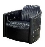 Fauteuil inclinable de style loft industriel rétro en cuir vintage, mobilier de luxe pour salon, appartement, hôtel
