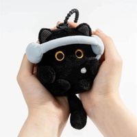 Nouveau produit porte-monnaie en peluche personnalisé chat noir pochettes à monnaie uniques en peluche