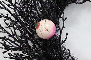 Decoraciones de Halloween Personalizadas Populares, Corona Artificial Negra para Puerta Principal, DIY - Product Image 3