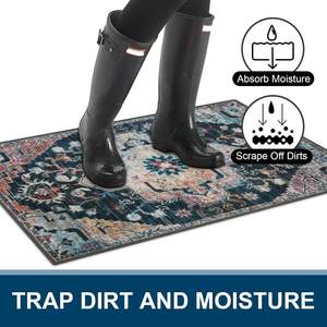 2025 New Arrival Retro Distressed <b>Indoor</b> Door <b>Mat</b> Non-Slip Entrance Rug Quick Absorbent <b>Welcome</b> <b>Mats</b> for Home Kitchen 20\" X 32\" + Door - Product Image 3