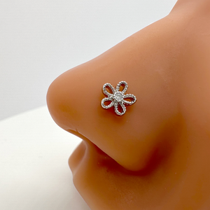 Piercing de Nariz al por Mayor para Mujer, de Cobre con Circonita Cúbica, Barra de Acero Inoxidable de 20G en Forma de L, Joyería para Piercing de Nariz - Product Image 5