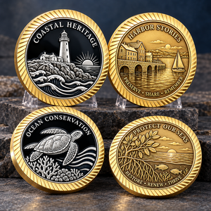 Monedas Conmemorativas Personalizadas de Patrimonio Costero y Conservación Oceánica para Souvenirs y Eventos OEM ODM - Product Image 1
