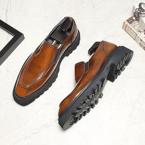 Top Luxury Designer High Quality Black and Brown Color Men's Elevator <b>Height</b> <b>Increasing</b> 7cm Dress <b>Shoes</b> - Product Image 5