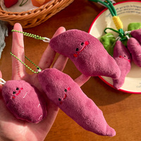 Nouveau porte-clés en peluche super doux en forme de patate douce violette, pendentif pour sac à dos, jouet, décoration de cartable, cadeau unisexe