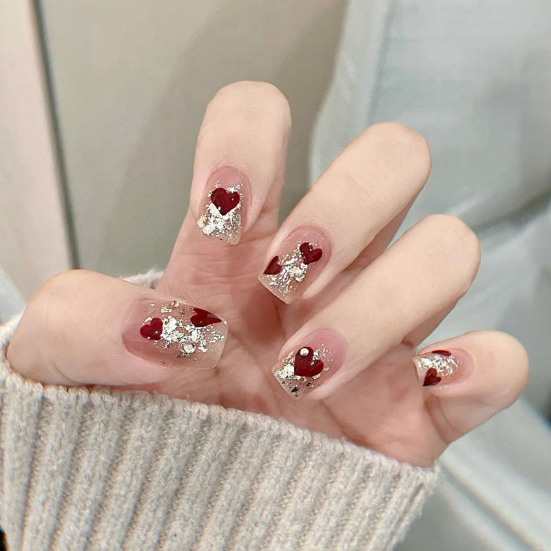 BY1547 lentejuelas corazón rojo 30 piezas caja