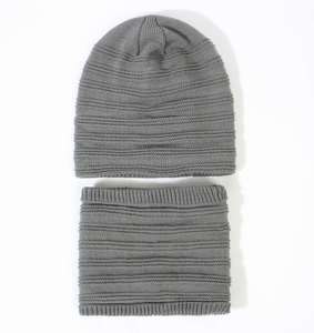 Unisex Winter Beanie Hats Scarf Set Warm Knit Hat Thick Fleece Lined Slouchy Skull Cap Beanies <b>Neck</b> <b>Warmer</b> 2 Pcs Chapeau - Product Image 3