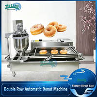 Machine à beignets électrique commerciale à double rangée, automatique, avec 3 jeux de moules pour beignets de 20 à 120 mm, pour pâtisserie