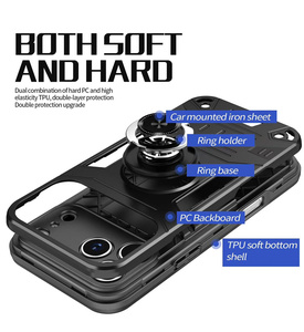 Funda de teléfono con diseño de armadura de pata de cabra giratoria portátil para Motorola G06 G86 G56 E15 G55 G35 Edge 60 Pro Lens cubierta de protección completa - Product Image 2