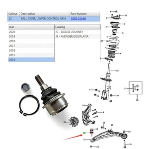 5090033AB Joint à rotule de bras de commande inférieur pour Dodge Joureny Avenger/200/<span class=keywords><strong>flavia</strong></span> 2012-2020 05090033AB 5090033AA 05090033AA - Product Image 6