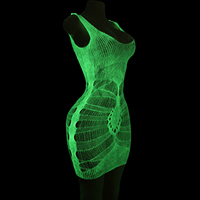 Robe en résille fluorescente pour spectacles en boîte de nuit, vente en gros de vêtements de danse exotiques, tenues de scène lumineuses, tenues audacieuses, sexy et érotiques pour boîte de nuit