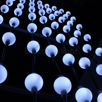 36mm 50mm DMX Milky 3D RGB LED Ball String Lights Addressable Pixel Mapping Ball Curtain