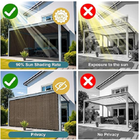 Filet d'ombrage Mocha avec œillets, protection UV, en Raschel, pour patio, jardin, pergola, écran d'intimité extérieur