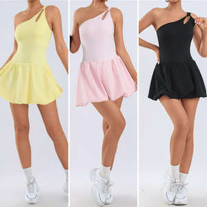 Vestido Deportivo Personalizado para Gimnasio, Suave, Transpirable, con Tirante Único en la Espalda, Rosa, Amarillo, Negro, de una Sola Pieza, para Yoga - Product Image 2