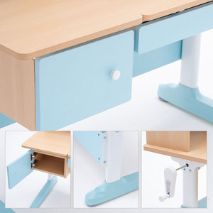 Table d'apprentissage pour enfants à prix d'usine, bureau d'étude pour enfants avec plateau inclinable et tiroirs compartimentés pour chambre d'enfant - Product Image 3