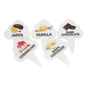 Etichetta per Gelato in acrilico con stampa pennarelli per gusti Gelato in acrilico bianco etichette per gusti adesivi per gusti a forma di nuvola bianca - Product Image 2
