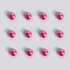 발렌타인 데이 웨딩 장식을위한 4/5/6/7cm 핑크 반사 유리 거울 공 디스코 거울 상자 당 6 개 - Product Image 3