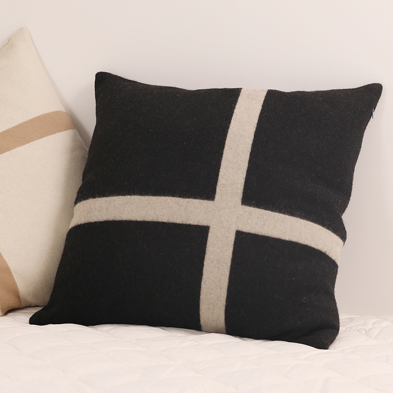Customizable Cashmere Wool Blend Decorative Cross Throw Pillow Cover Premium Sofa Waist Cushion Case Elegant Design