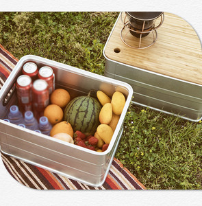 KASSICO Boîte en aluminium Panier de rangement pour le camping Boîte pour ustensiles de cuisine - Product Image 5