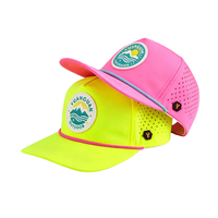 Gorra de Béisbol Deportiva de 5 Paneles con Logotipo Bordado en 3D Personalizado, Impermeable, de Poliéster, con Perforaciones Cortadas a Láser