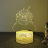 Décoration murale Anime, lampe mignonne à changement de couleur, lumière douce et chaude pour chambre à coucher, chambre d'enfant, alimentation USB, commande tactile