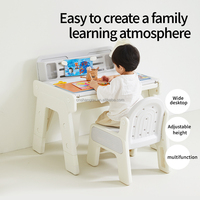Table de dessin magnétique pour enfants avec chaises, ensemble multifonctionnel pour l'étude, la lecture et les devoirs, table pour enfants réglable en hauteur