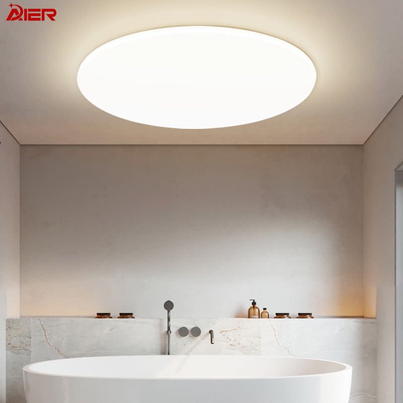 Super Bright Tri-proof IP54 RA80 180° Beam Angle Round Led Ceiling Lamp Modern Design for Bedroom