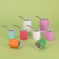 Verres à shot en acier inoxydable personnalisés multicolores, 3 oz, 5 oz, mini gobelet isotherme sous vide, cadeau d'affaires, sublimation, couvercles, pailles