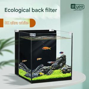 YEE Fabrik Großhandel Desktop-Rückfilter-<span class=keywords><strong>Aquarium</strong></span> Kleines Integriertes Glas-<span class=keywords><strong>Aquarium</strong></span> für Büro- und Heimdekoration - Product Image 2