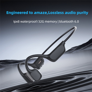 أحدث سماعات أذن لاسلكية بتقنية التوصيل العظمي IPX8 لـ V6.0 مع تقنية إلغاء الضوضاء وذاكرة 32 جيجابايت وشاشة LED وشحن مغناطيسي للرياضة والسباحة - Product Image 2