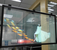 반투명 홀로그램 프로젝터 스크린 비즈니스 유리벽 홀로그램 광고 필름 3D 홀로그램 큐브