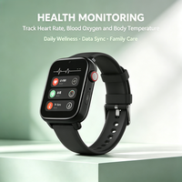 Montre connectée GPS GS20 avec écran AMOLED carré, appels vidéo, suivi de la fréquence cardiaque, de l'oxygène sanguin, de la température corporelle et moniteur de bien-être