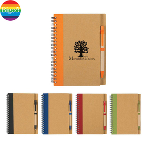 Kraft bìa giấy xoắn ốc ràng buộc Tạp Chí coiled A5 máy tính xách tay với <span class=keywords><strong>Pen</strong></span> Set tùy chỉnh cho khuyến mãi - Product Image 6