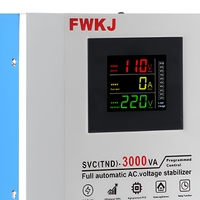 Stabilisateur de tension intelligent entièrement automatique monophasé 3000VA avec écran LCD 50Hz