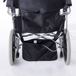 Wheelchair Storage Bag Black 3D Waterproof For Manual Wheelchair With Bottle Holder And Side Pockets - Product Image 1
