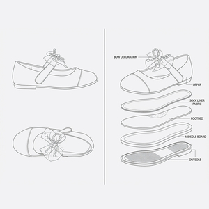 <span class=keywords><strong>Ballerine</strong></span> Dorate con Fiocco e Perle per Bambine, Scarpe Eleganti per Cerimonie ed Eventi Estivi con Chiusura a Fibbia - Product Image 5