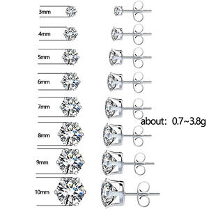 Pendientes Clásicos de Diamantes Redondos de 3mm con Engaste de Garra, Joyería Fina para Mujer - Product Image 6