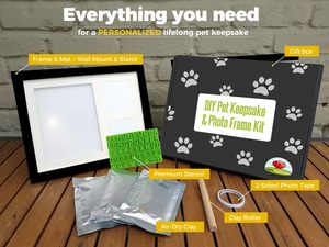 Cornice Portafoto Personalizzata in Legno Nero, Set per Impronte di Animali Domestici, <span class=keywords><strong>Kit</strong></span> Ricordo per Amanti degli Animali e Commemorazioni - Product Image 3