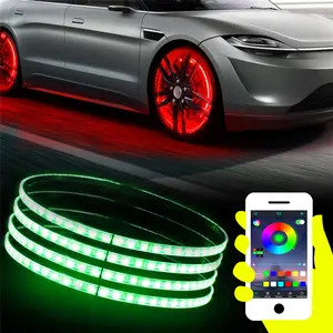 Runde Reifen Multi-Farbe Smartphone App Gesteuert Mit Signal Licht Fahrzeug Lenkung Wasser Proof LED Rad Lichter