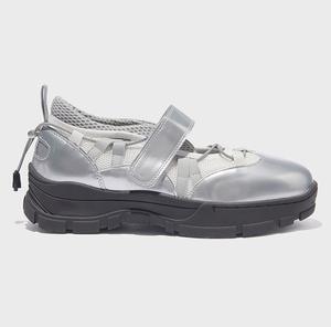 Bailarinas planas de plata para <span class=keywords><strong>mujer</strong></span> personalizadas de nuevo diseño con estilo deportivo, <span class=keywords><strong>zapatillas</strong></span> de Ballet transpirables con <span class=keywords><strong>velcro</strong></span> para <span class=keywords><strong>mujer</strong></span> - Product Image 4